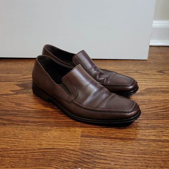 Bruno Magli Raging Slip On Loafers, Brown Leather, Made in Italy, M02049, 8.5 M - Picture 1 of 16